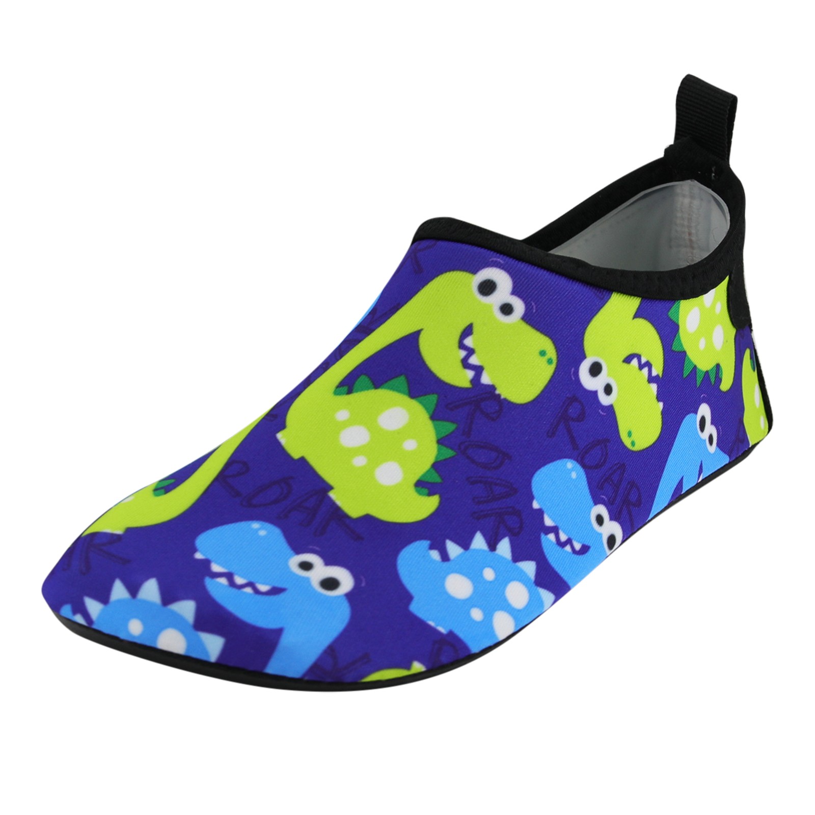 Povozer Children Kids Water Shoes Breathable Rubber Sole Cartoon Beach Socks Shoes(Blue,13 Little Kids)